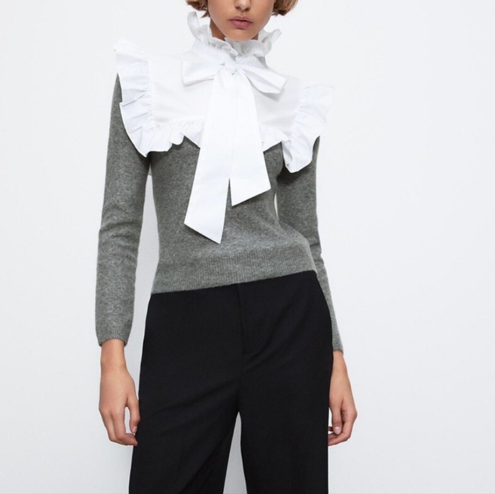 Zara Combination Knit Sweater Top Size  M - Picture 3 of 8